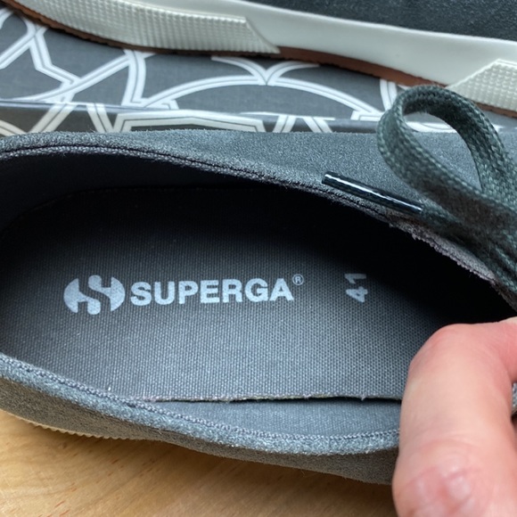 Superga Men’s Grey Suede Lace-up Sneakers Size 8 (Women’s Size 9.5) - Picture 4 of 9
